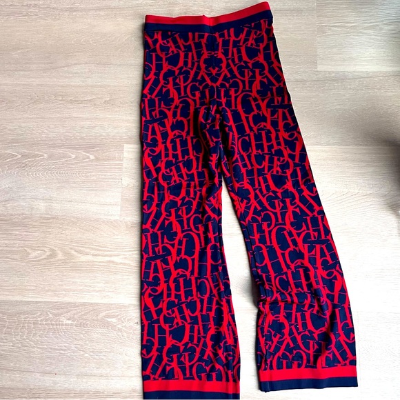 Carolina Herrera Pants - Carolina Herrera straight boots pants size 6 red navy blue wth adaptable waist